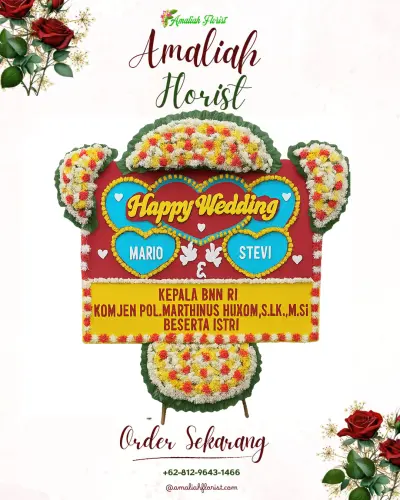 Karangan Papan Bunga Pernikahan di Cikini